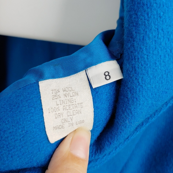 Teal Wool Pea Coat Jacket Winter - Picture 4 of 4